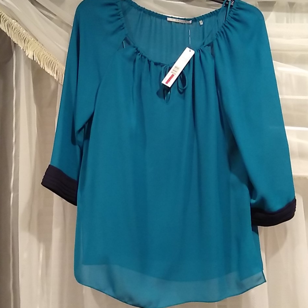 Tahari blue and black Top, Blouse, 2 pieces, nwt